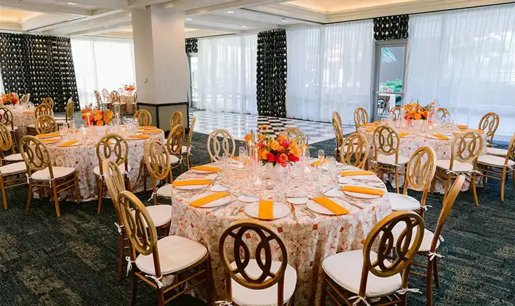 Reception room dining tables