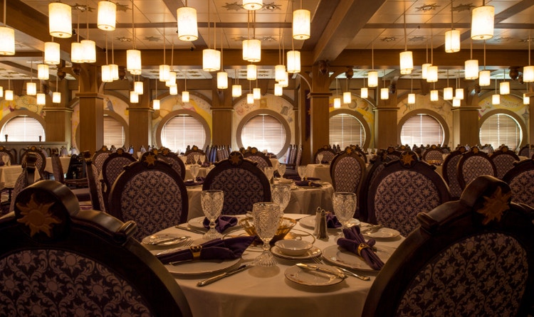 The dining room at Rapunzel’s Royal Table on the Disney Magic