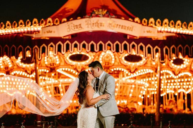 Bride and Groom, Wedding Portraits, Disney Wedding, Disneyland Portrait Session