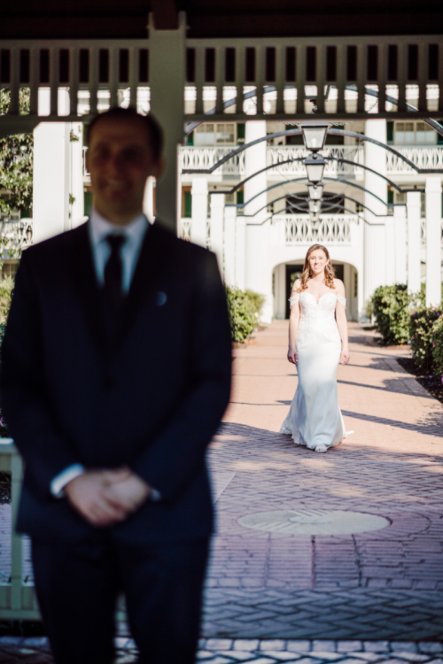 bride and groom, couple, first look, port orleans, port orleans riverside, port orleans riverside resort