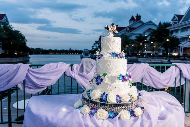 wedding cake, dessert party, grand floridian, grand floridian resort, grand floridian dessert party, purple, purple drape