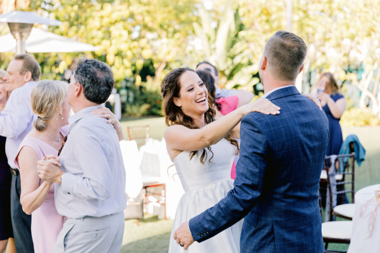 bride and groom, first dance, dance, vow renewal, reception, vow renewal reception, disneyland, disneyland hotel, adventure lawn