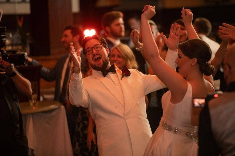 bride and groom, couple, dancing, reception, wedding reception, candid, hollywood studios, brown derby, brown derby reception