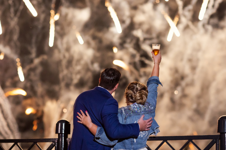 couple, fireworks, fireworks dessert party, Epcot