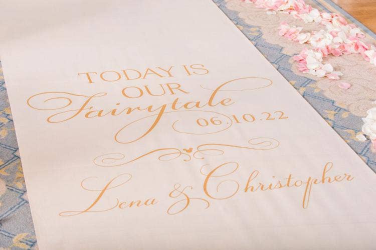 wedding ceremony, ceremony, ceremony decor, aisle decor, aisle runner, custom aisle runner, disney's wedding pavilion, wedding pavilion