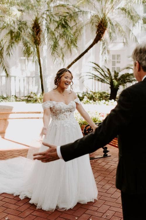 bride and father, first look, father first look, grand Floridian, Disney's grand Floridian resort