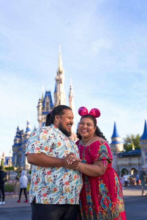 couple, portrait, cinderella's castle, Cinderella Castle, magic kingdom