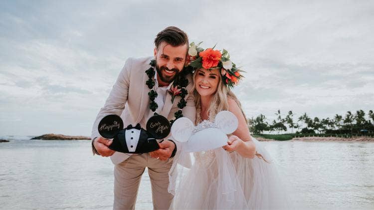 Disney Wedding, Disney Bride, Disney Groom, Bride Minnie Ear Hat, Mickey Ear Hat, Aulani Wedding