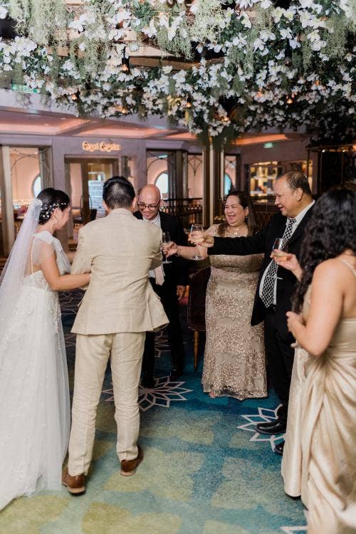 champagne toast, toast, wedding reception, reception, the bayou, bayou, Disney Cruise Line, cruise wedding