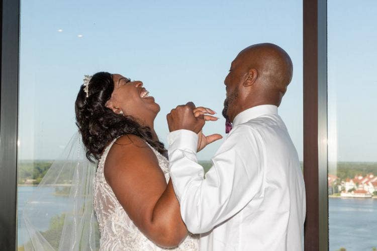 bride and groom, couple, candid, wedding reception, reception, dancing, contemporary resort, contemporary, california grill