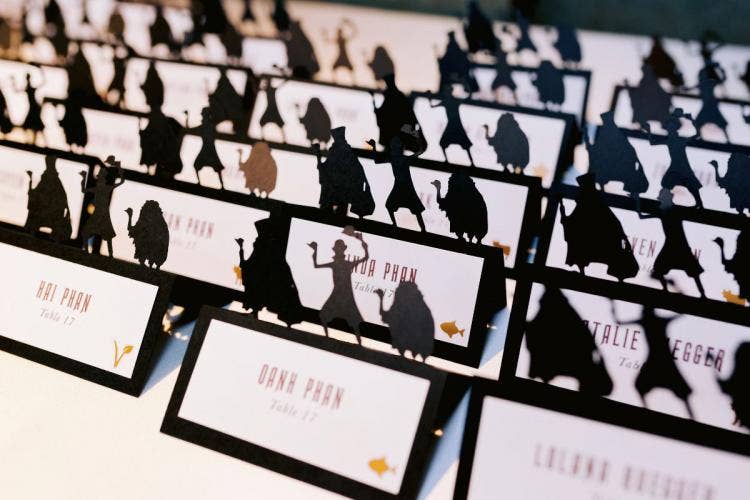 wedding reception, reception, decor, reception decor, seating cards, halloween, halloween theme, haunted mansion