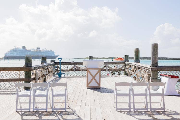 wedding ceremony, ceremony, venue shot, castaway cay, castaway, Disney Cruise Line, cruise line, cruise wedding