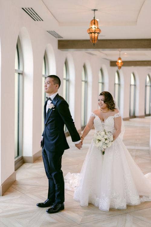 bride and groom, couple, portrait, couple portrait, first look, destino tower, Coronado, Coronado springs