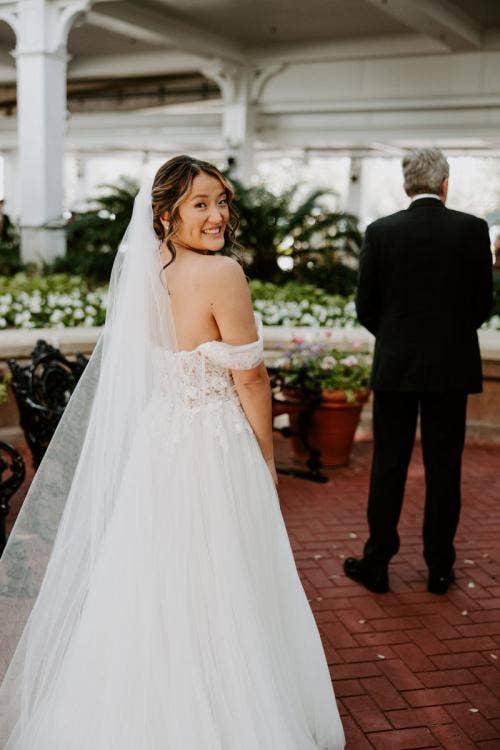 bride and father, first look, father first look, grand Floridian, Disney's grand Floridian resort