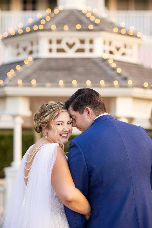 couple, portrait, wedding ceremony, ceremony yacht club gazebo