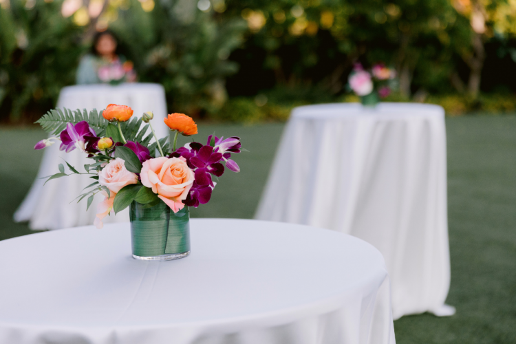 wedding reception, wedding reception decor, reception decor, reception table settings, tropical decor, tropical, tropical flowers, tropical theme, tropical wedding, wedding reception tables