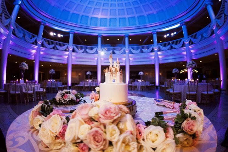 EPCOT, American Adventure Rotunda, Reception Decor, Wedding Cake, Castle