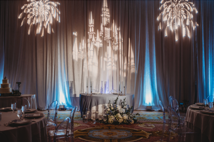 Disney wedding, disney wedding reception, cinderella inspired wedding, fairy tale wedding, wedding reception decor, wedding decor, castle wedding, princess wedding
