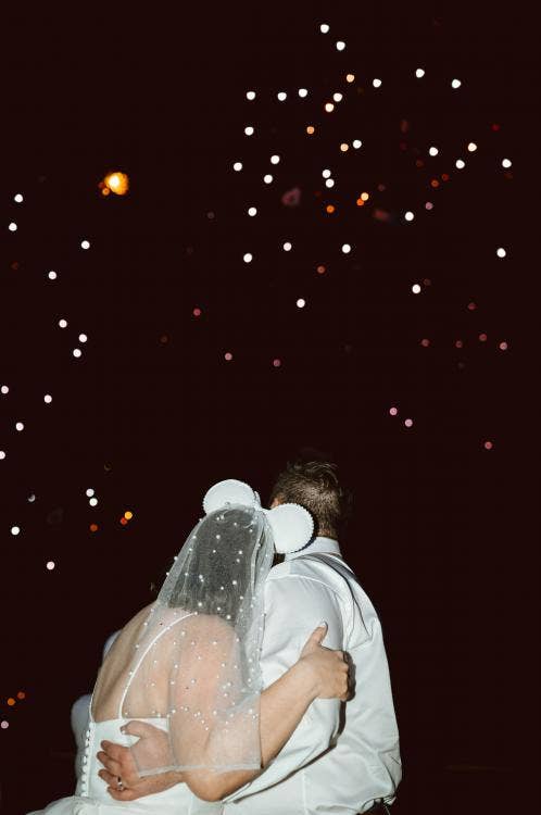 couple, fireworks, cruise fireworks, Disney cruise line, cruise wedding, Disney Wish