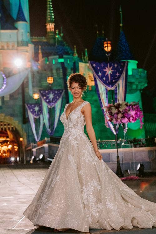 Disney Wedding, Disney Wedding Dress, Disney Princess Wedding Dress, Wedding Gown, Disneyland, Sleeping Beauty Castle
