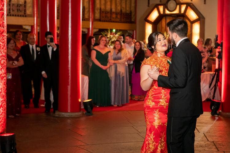 couple, first dance, dance, china, Malaysian, china pavilion, great hall of china