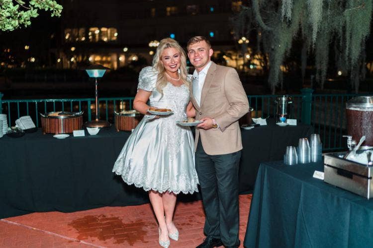 bride and groom, couple, dessert party, fireworks dessert party, grand Floridian, sago cay
