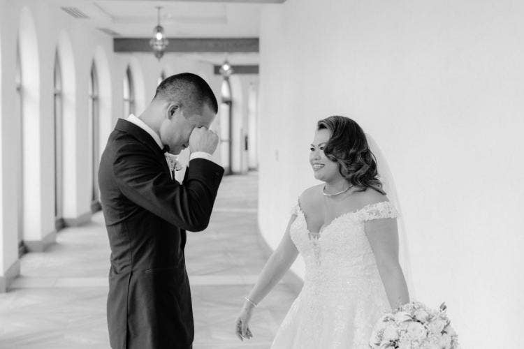 bride and groom, couple, portrait, couple portrait, first look, destino tower, Coronado, Coronado springs