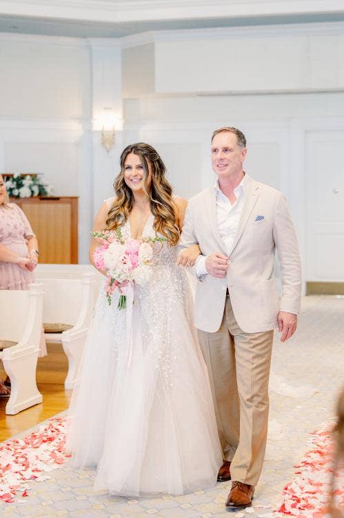 bride and father, father daughter, wedding ceremony, ceremony entrance, disney's wedding pavilion
