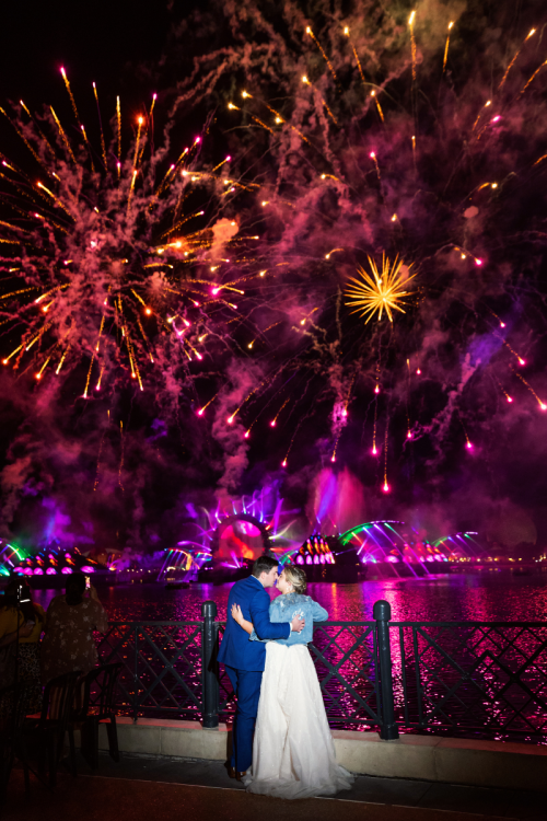 couple, fireworks, fireworks dessert party, Epcot