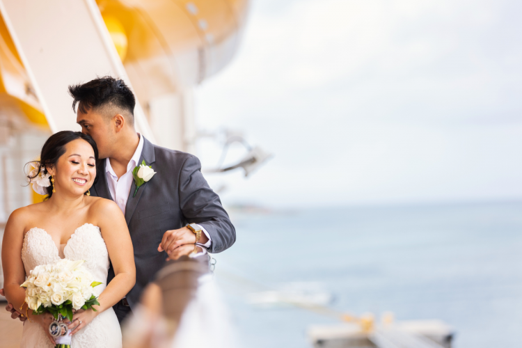 bride and groom, disney cruise line, cruise, cruise line, disney cruise, cruise wedding, cruise line wedding, disney cruise line wedding, portrait, couple, couple portrait