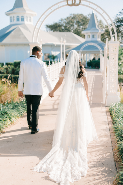 bride and groom, couple, portrait, couple portrait, Disney's wedding pavilion, wedding pavilion