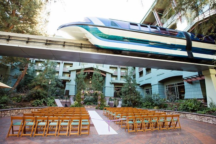 The Brisa Courtyard decorated for a wedding