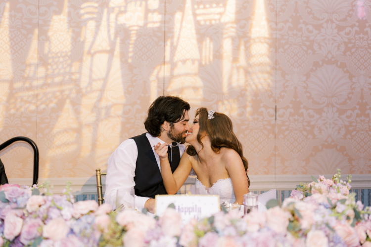 bride and groom, wedding reception, wedding reception decor, wedding reception sweetheart table, sweetheart table, bride and groom at sweetheart table