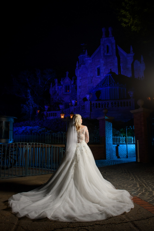 Disney Wedding Photos, Bride and groom photos at Disney, Magic Kingdom photoshoot, Disney Bride