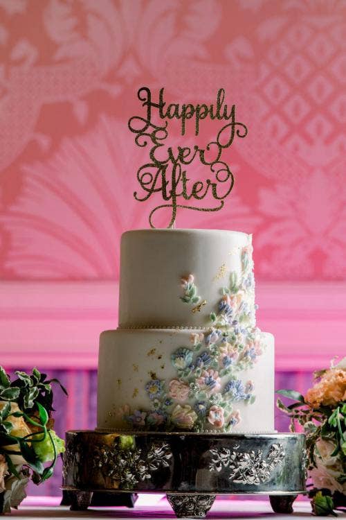 wedding cake, cake, reception, wedding reception, two tier, two tier wedding cake, 2 tier wedding cake, icing floral, cake topper, custom cake topper, grand floridian, grand floridian ballrooms