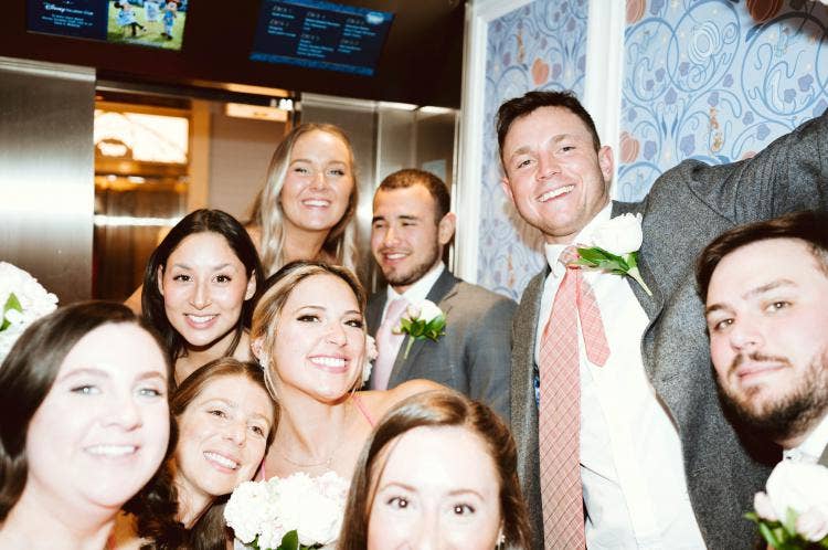 bride, wedding party, guests, Disney cruise line, cruise wedding, Disney Wish