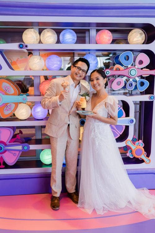 couple, portrait, Disney Cruise Line, Disney Wish, cruise wedding, joyful sweets
