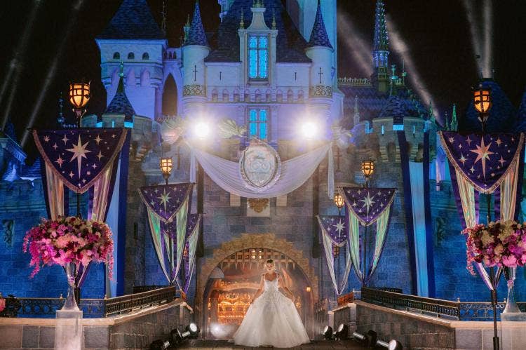 Disney Wedding, Disney Wedding Dress, Disney Princess Wedding Dress, Wedding Gown, Disneyland, Sleeping Beauty Castle
