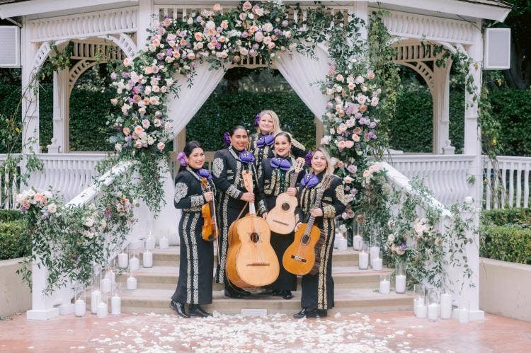 ceremony, entertainment, musicians, mariachi band, disneyland, rose court garden