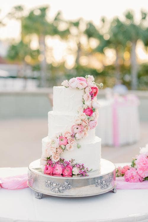 wedding cake, cake, food & beverage, cake floral, pink floral, spring floral