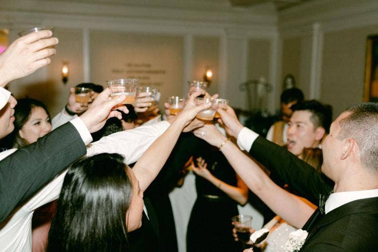 wedding reception, reception, drinks, cheers, drink cheers, Epcot, aa rotunda, American adventure rotunda, America pavilion
