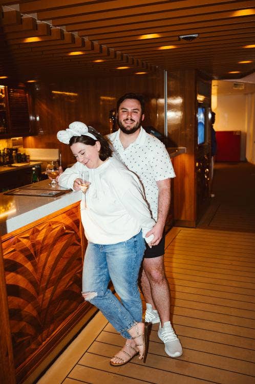 bride and groom, couple, portrait, couple portrait, disney cruise line, cruise, cruise wedding