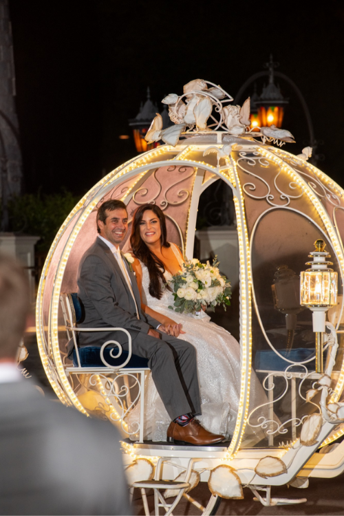 Cinderella Coach, Disney Wedding, Magic Kingdom Wedding, Bride and Groom