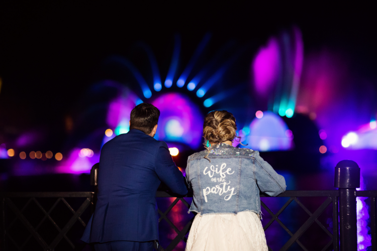 couple, fireworks, fireworks dessert party, Epcot