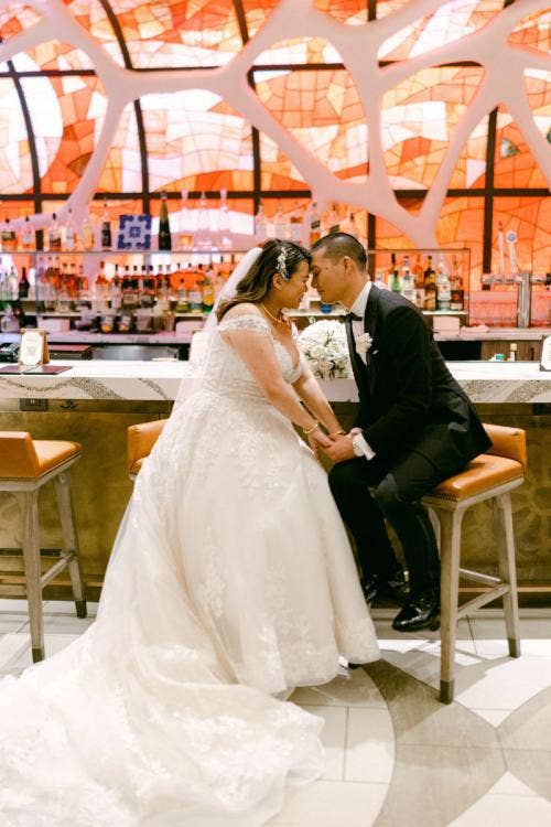 bride and groom, couple, portrait, couple portrait, bar, Coronado, Coronado springs