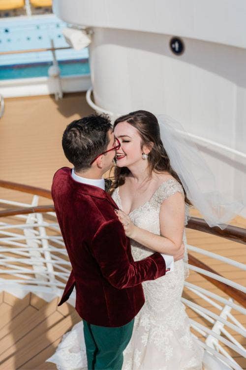 bride and groom, couple, portrait, couple portrait, candid, disney cruise line, disney cruise, cruise line, cruise, cruise wedding, disney dream