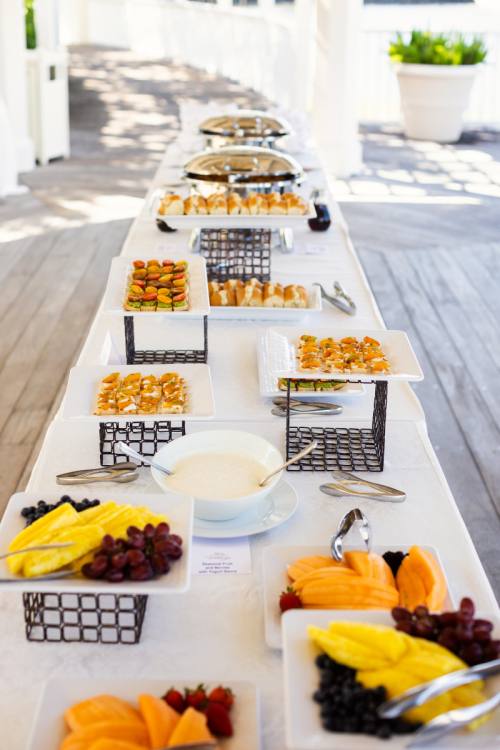 reception, buffet, brunch, brunch reception, food, brunch food, welcome party, sea breeze point
