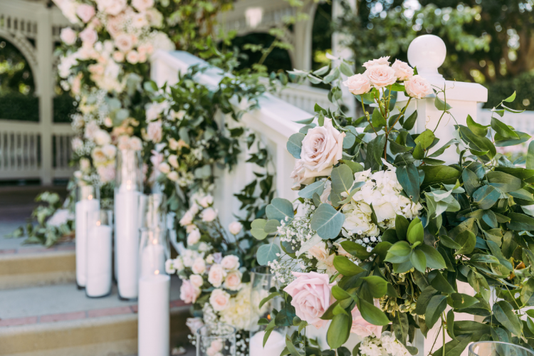 altar, altar decor, altar floral, floral, altar area, pink floral, pink roses, wedding ceremony, wedding ceremony decor, wedding ceremony floral, ceremony decor, ceremony floral, rose court, rose court garden, disneyland, disneyland hotel