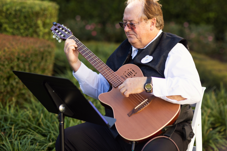 wedding ceremony, ceremony, entertainment, musician, music, guitarist, yacht club gazebo