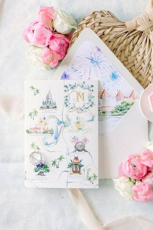 wedding details, invitations, wedding invitations, walt disney world